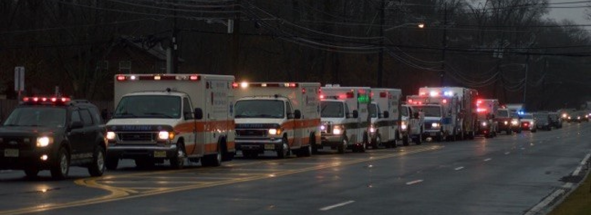 emergency service vehicles honoring Brian Kanterman