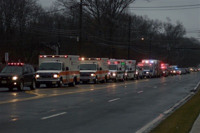 Line of service vehicles honoring Brian